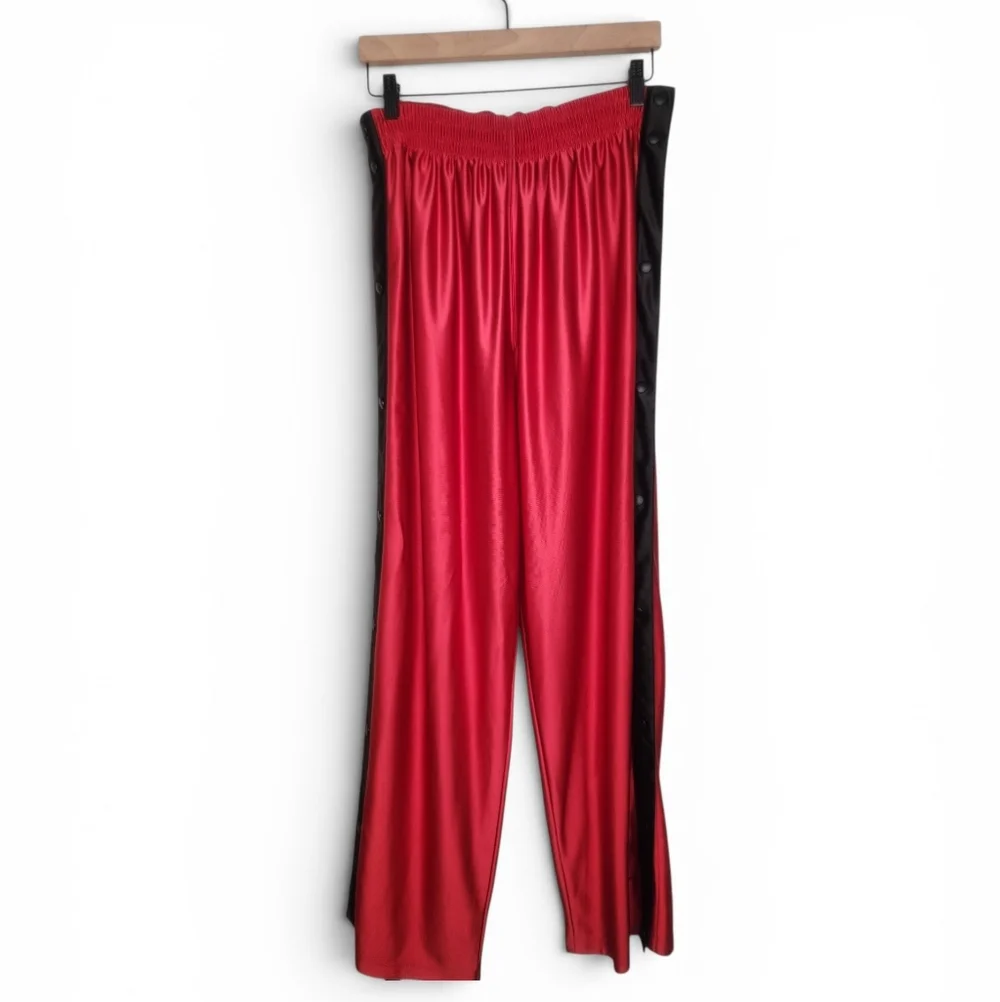 Nike 1990s Basketball Tearaway Dazzle Vintage Warm-Up Track Pants in Red Size L